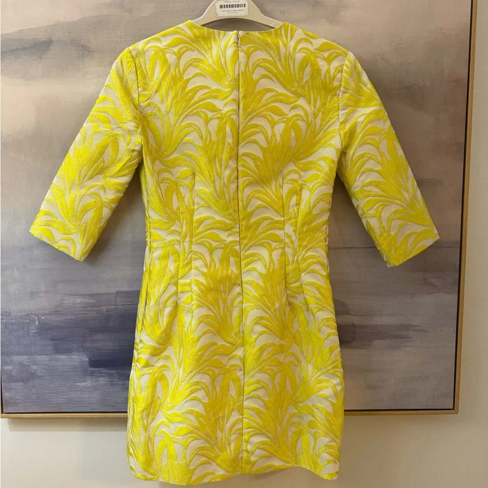 INTERMIX Yellow Clarke Jacquard Shift Dress - Picture 9 of 11